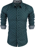 Business Long Sleeve Slim Fit Dress Shirt (US Only) Shirts COOFANDY Store Green S