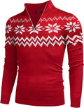Zip Up Slim Fit Lightweight Pullover Polo Sweater (US Only) Fashion Hoodies & Sweatshirts COOFANDY Store Christmas Red S