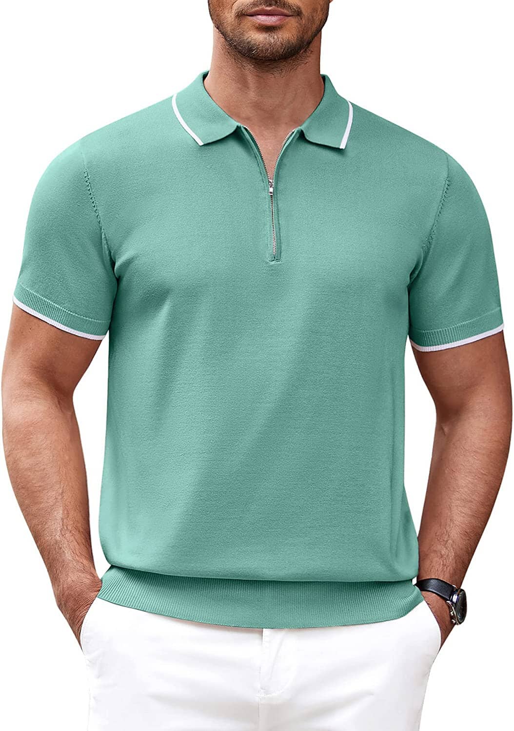 Classic Zipper Polo Shirt - Stylish & Comfortable | Coofandy