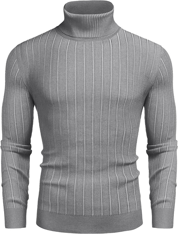 Slim Fit Knitted High Neck Pullover Sweaters (US Only) Sweaters COOFANDY Store