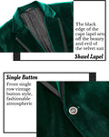 Velvet Slim Fit Solid One Button Blazer (US Only) Blazer COOFANDY Store