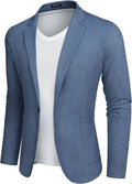Casual Regular Fit Lightweight Linen Blazer (US Only) Blazer COOFANDY Store Blue XS