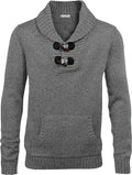 Shawl Collar Pullover Knit Sweaters with Pockets (US Only) Sweaters COOFANDY Store Grey S