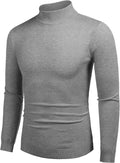 Turtleneck Pullover Basic Knitted Thermal Sweaters (US Only) Sweaters COOFANDY Store Grey S