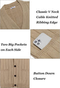 Cardigan Knit V Neck Button up Sweaters (US Only) Sweaters COOFANDY Store