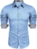 Business Long Sleeve Slim Fit Dress Shirt (US Only) Shirts COOFANDY Store Blue S