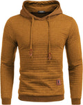 Gym Drawstring Plaid Jacquard Hoodie (US Only) Fashion Hoodies & Sweatshirts COOFANDY Store Dark Yellow S