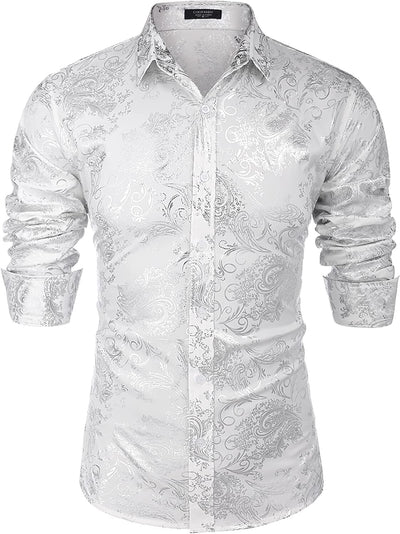 Luxury Design Floral Dress Shirt (US Only) Shirts COOFANDY Store Pat4 S 