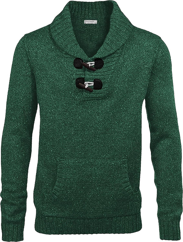 Shawl Collar Pullover Knit Sweaters with Pockets (US Only) Sweaters COOFANDY Store