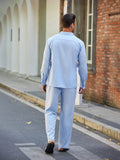 2-Piece Cozy Button Down Cotton Linen Sets (US Only) Sets COOFANDY Store