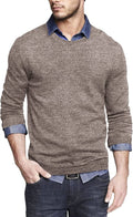 Solid Classic Crew Neck Sweater (US Only) Sweaters COOFANDY Store White and Apricot S