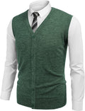 Casual Sleeveless Knitted Button Cardigan Vest (US Only) Vest COOFANDY Store Green S