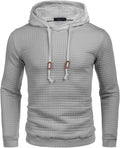 Gym Drawstring Plaid Jacquard Hoodie (US Only) Fashion Hoodies & Sweatshirts COOFANDY Store Grey S