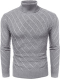 Slim Fit Thick Cotton Pullover Turtleneck Sweaters (US Only) Sweaters COOFANDY Store Grey S