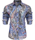 Luxury Design Floral Dress Shirt (US Only) Shirts COOFANDY Store Colorful-blue S