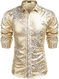 Luxury Design Floral Dress Shirt (US Only) Shirts COOFANDY Store White S