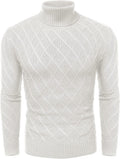 Slim Fit Thick Cotton Pullover Turtleneck Sweaters (US Only) Sweaters COOFANDY Store White S