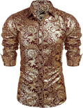 Luxury Design Floral Dress Shirt (US Only) Shirts COOFANDY Store Red S