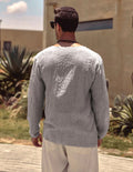 Coofandy Linen Style Simple Long-sleeved Shirt Shirts coofandy