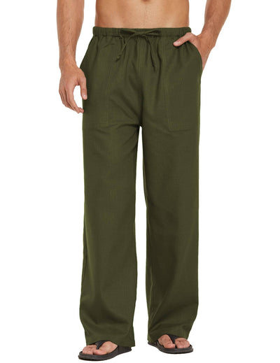 Coofandy Linen Style Loose Waist Yoga Pants (US Only) Pants coofandy Army Green S 