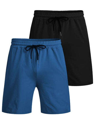 2-Pack Quick Dry Gym Shorts (US Only) Shorts coofandy Black/Blue S 