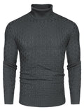 Casual Slim Fit Turtleneck Pullover Sweaters (US Only) Sweaters coofandystore Dark Grey S