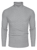Casual Slim Fit Turtleneck Pullover Sweaters (US Only) Sweaters coofandystore Grey S