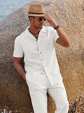 Casual Linen Style Beach Shirt Sets (US Only) Sets coofandystore