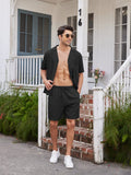 Casual Linen Short Sleeve Shirt Sets (US Only) Sets coofandystore