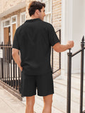 Casual Linen Short Sleeve Shirt Sets (US Only) Sets coofandystore