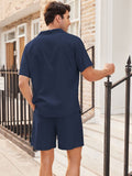 Casual Linen Short Sleeve Shirt Sets (US Only) Sets coofandystore