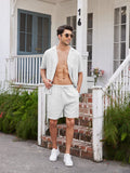 Casual Linen Short Sleeve Shirt Sets (US Only) Sets coofandystore