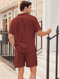 Casual Linen Short Sleeve Shirt Sets (US Only) Sets coofandystore