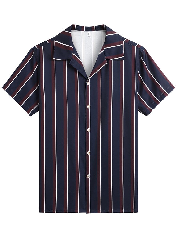 Cozy Stripe Splicing Shirt (US Only) Shirts coofandystore PAT14 S 