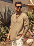 Coofandy Cotton Linen Style Henley Shirt (US Only) Shirts coofandy