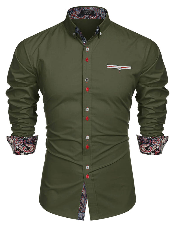 Coofandy Dress Button Down Shirts (US Only) Shirts coofandy Army green S