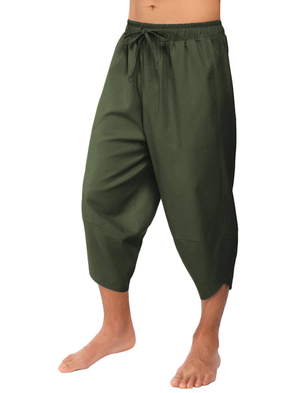 Coofandy Linen Style 3/4 Shorts Yoga Trousers (US Only) Pants coofandy Army Green S