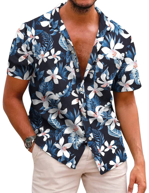 Coofandy Hawaiian Floral Shirts (US Only) Shirts coofandy B- Black S