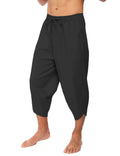 Coofandy Linen Style 3/4 Shorts Yoga Trousers (US Only) Pants coofandy Black S