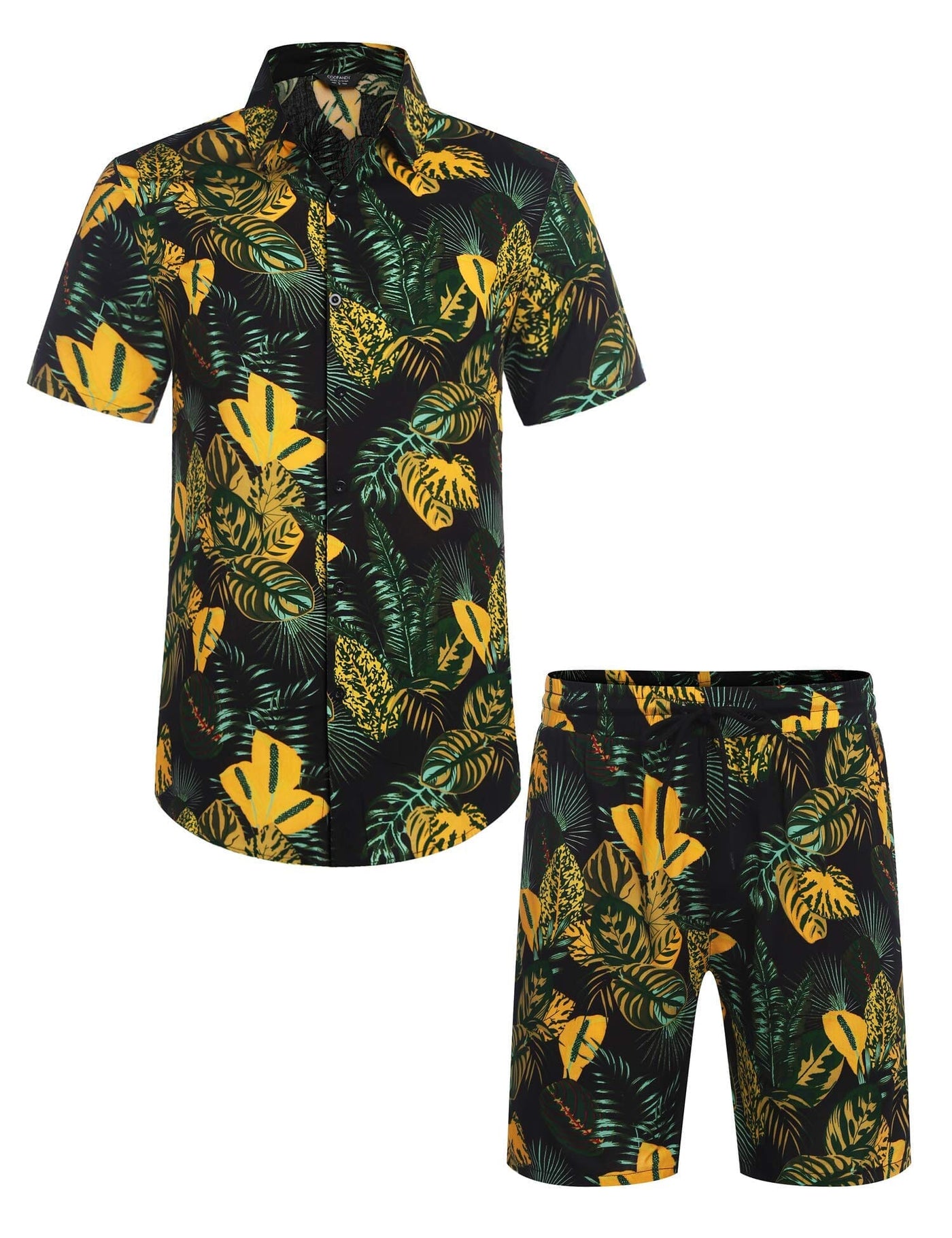 Coofandy Floral Hawaiian Sets (US Only) Sets coofandy Black S 