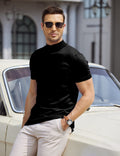 (Us Only) Turtleneck Basic Slim Fit Knitted Short Sleeve Sweater Sweaters Coofandy&