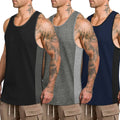 Coofandy 3 Pack Workout Tank Top (US Only) Tank Tops coofandy Black/Light Gray/Navy S