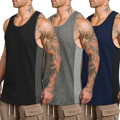 Coofandy 3 Pack Workout Tank Top (US Only) Tank Tops coofandy Black/Light Gray/Navy S 