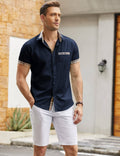 Coofandy Casual Plaid Collar Linen Style Shirt (US Only) Shirts coofandy
