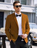 Two Button Slim Fit Blazers Retro Tuxedo Suit Jackets (US Only) Blazer coofandy Brown S