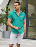 Coofandy Casual Plaid Collar Linen Style Shirt (US Only) Shirts coofandy