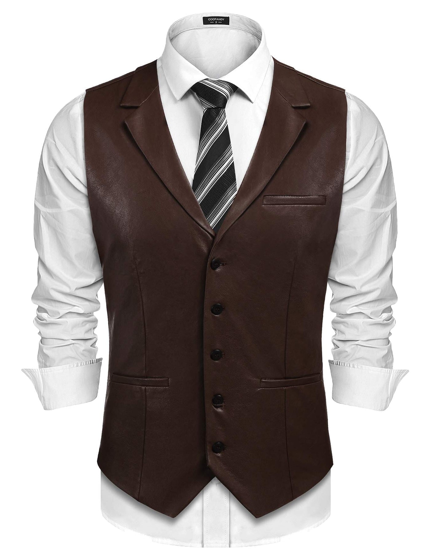 Coofandy Leather Vest (US Only) Vest coofandy Coffee S 