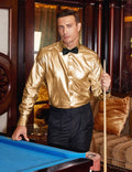 Metallic Disco Shiny Button Nightclub Party Shirt (US Only) Shirts coofandy