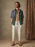 Cozy Stripe Cotton Beach Shirt Shirts coofandystore