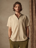 Classic Casual Cotton and Linen Stand Collar Shirt Shirts coofandystore